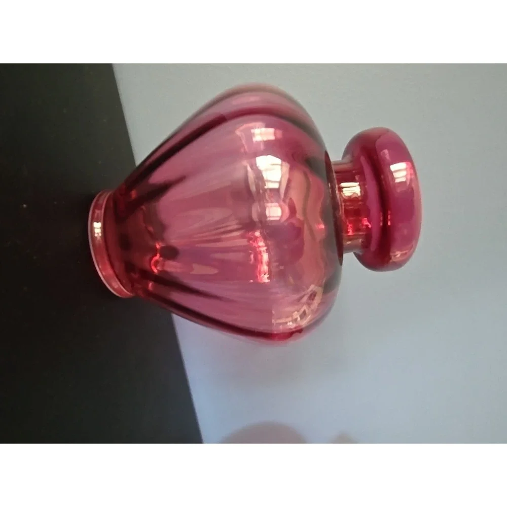 Vintage Cranberry Ruby Red Ribbed Bulbous 6